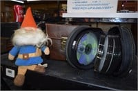Vtg Gnome Toy, CDs, & Carry Case