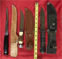 Straight Blade Knives w/ Scabbards