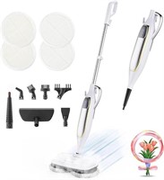 USED-Electric Steam Mop with 7 Brushes