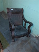 Antique leather rocking chair