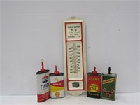 Thermometer & Oil Cans