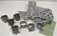 Arthur Court Texas Trivet, Silverplate Napkin Ring