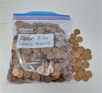 5lbs of copper pennies. 1955-1996