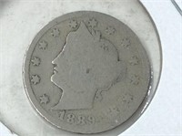 1889 U S A Liberty 5 Cents