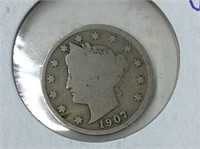 1907 Liberty 5 Cents U S A