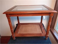 (2) 21" x 27" Matching Glass Top End Tables.