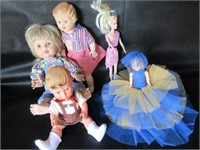 Vintage Dolls (5) Plus One Barbie