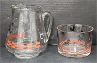 (P) Vintage Scottie Dog Pitcher and Bowl