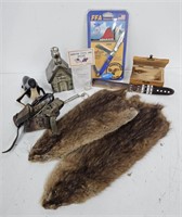 (P) Mixed Lot of Pelts, Corn Huskers and More