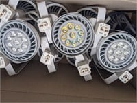A BOX OF USED PROJECTOR LED LIGHTS