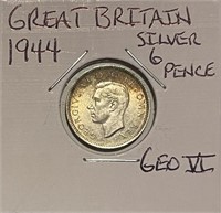 Great Brit. 1944 Silver 6 Pence