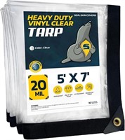 5' X 7' Clear Tarp 20 mil Heavy Duty Waterproof