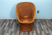 Vintage wicker shell chair