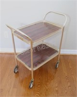 Vintage 1950's Wood Grain Top Serving Trolley