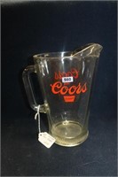 "COORS" HEAVY GLASS BEER PITCHER