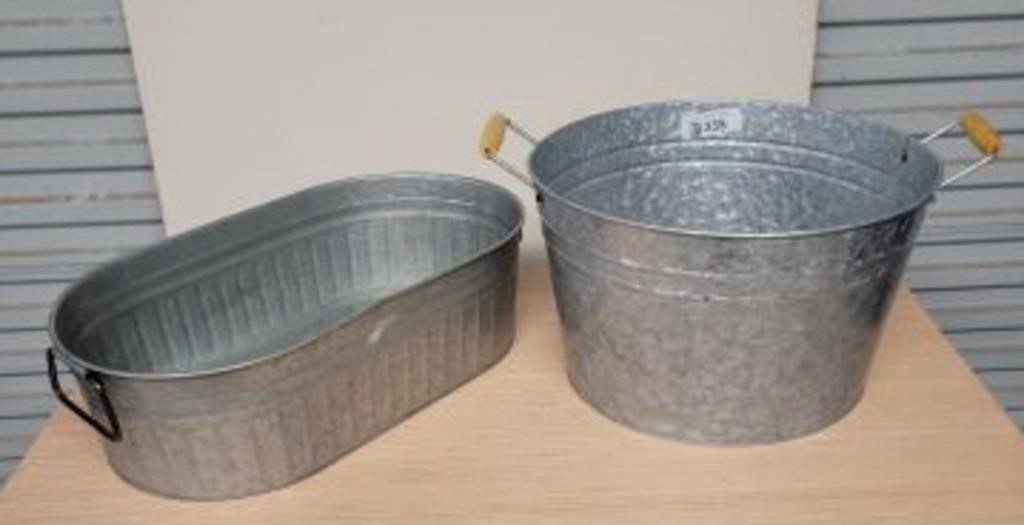 2 PC GALVANIZED TUBS