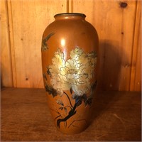 Oriental Style Vase with Bird & Flowers