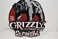 Metal Grizzly Long Cut Tobacco Advertising Sign