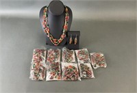 Rainbow Beaded Jewelry Sets with Silver Accents