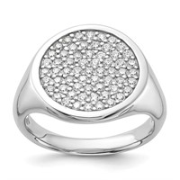 Sterling Silver-Polished CZ Fashion Ring