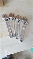 4 small Crescent wrenches