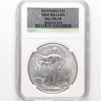 2014 Silver Eagle NGC MS70