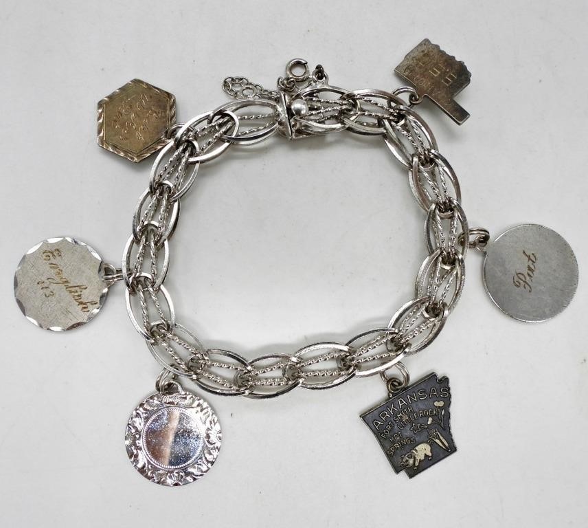 VINTAGE CHARM BRACELET-6 CHARMS