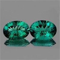 Natural Emerald Blue Green Fluorite Pair 34 Ct - F