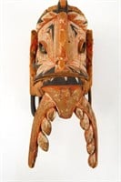 Wooden mask w fangs