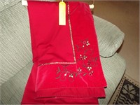 Red Velvet Christmas Tablecloth