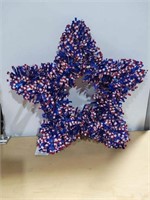 Patriotic Red White and Blue Star Wreath NEW