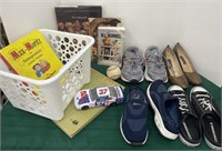 Basket of shoes, Hummel collector books,