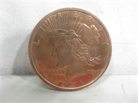 1921 1 oz .999 Fine Copper Liberty Coin