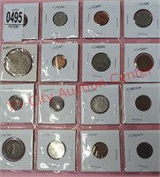 Lot of 16 foreign coins.