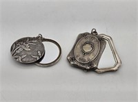 EARLY SILVER REPOUSSE CHATELAINE MIRRORS