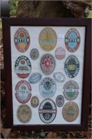 Framed beer labels