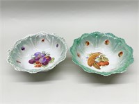 Hand-Painted Fruit Porcelain Bowls - Germany