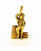 Cast Metal Drinking Man Matchstick / Candle Holder