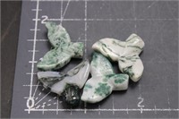 4, moss agate/tree agate mermaid/whale tails