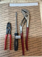 3- Snap-On tools channel locks, pliers screwdriver
