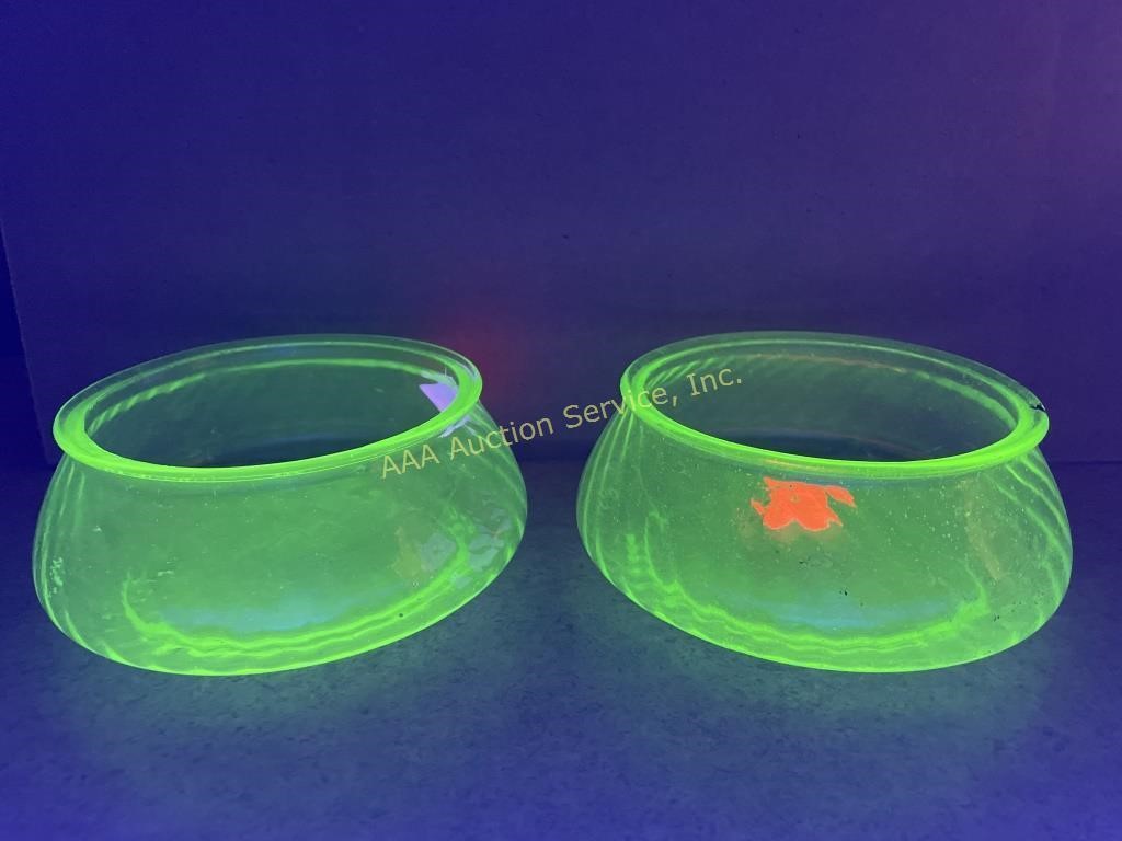 Uranium glass bowls