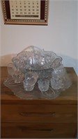 Punch bowl, glass ladle, large platter.

Only