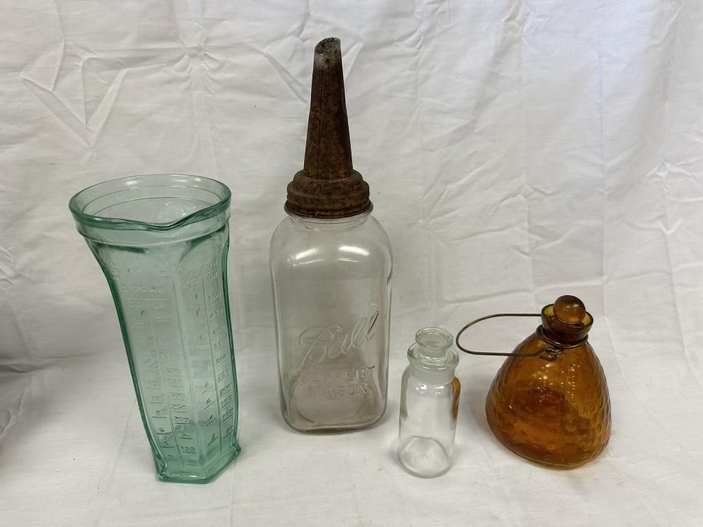 Glass Collectibles Inc, Ball Oil Spout Jar & More