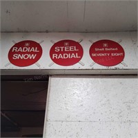 W 5pc Shell Wall signs advertisment Tire signs Rou