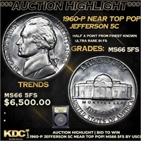 ***Auction Highlight*** 1960-p Jefferson Nickel Ne