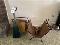 Magazine rack, firewood holder & broom
