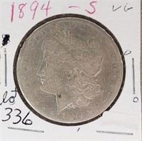 1894S Morgan Silver Dollar VG+