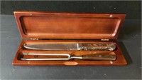 New Stainless Steel Carving Set In Wooden Box