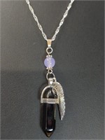 925 stamped 18-in necklace with angel wing chakra