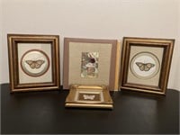 Butterfly lithographs and doily